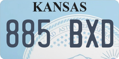 KS license plate 885BXD