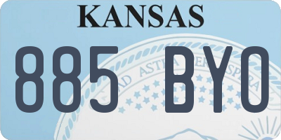 KS license plate 885BYO