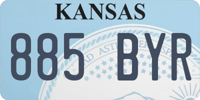KS license plate 885BYR