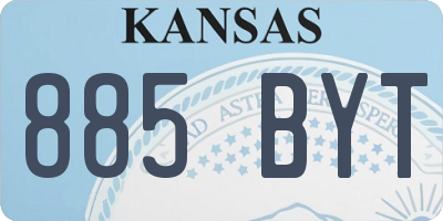 KS license plate 885BYT