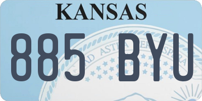 KS license plate 885BYU