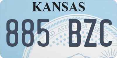 KS license plate 885BZC