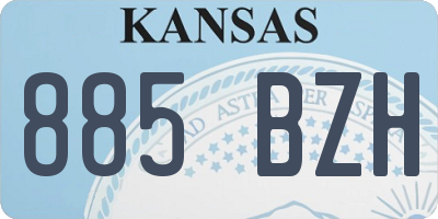 KS license plate 885BZH