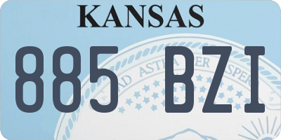 KS license plate 885BZI