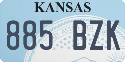KS license plate 885BZK