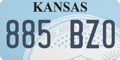KS license plate 885BZO