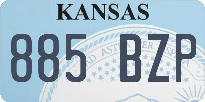 KS license plate 885BZP