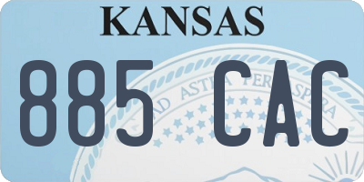 KS license plate 885CAC