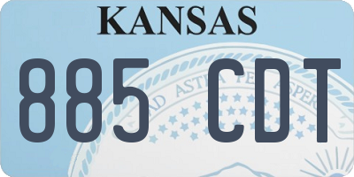 KS license plate 885CDT