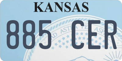 KS license plate 885CER