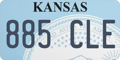 KS license plate 885CLE
