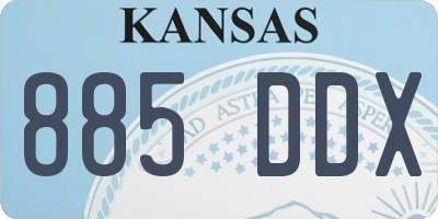 KS license plate 885DDX
