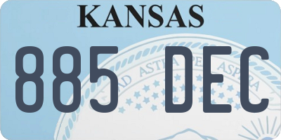 KS license plate 885DEC