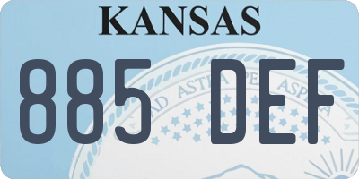 KS license plate 885DEF
