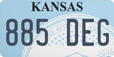 KS license plate 885DEG