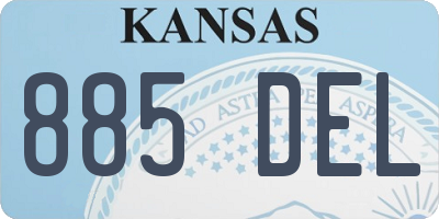 KS license plate 885DEL