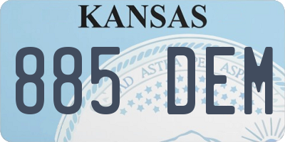 KS license plate 885DEM