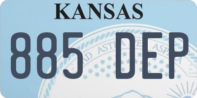 KS license plate 885DEP