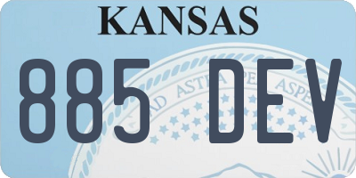 KS license plate 885DEV