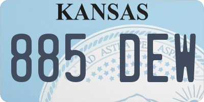 KS license plate 885DEW