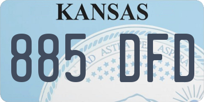 KS license plate 885DFD