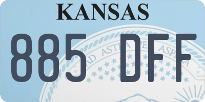 KS license plate 885DFF