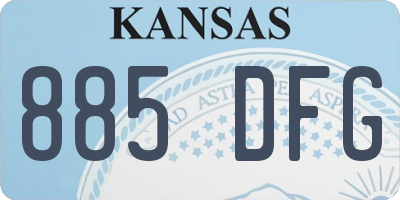 KS license plate 885DFG
