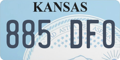 KS license plate 885DFO