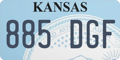 KS license plate 885DGF