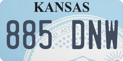 KS license plate 885DNW