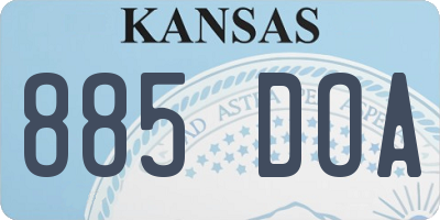 KS license plate 885DOA