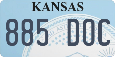 KS license plate 885DOC