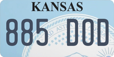 KS license plate 885DOD