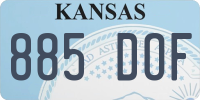 KS license plate 885DOF
