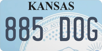 KS license plate 885DOG