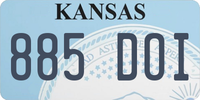 KS license plate 885DOI