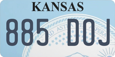 KS license plate 885DOJ