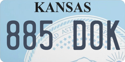 KS license plate 885DOK