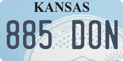 KS license plate 885DON