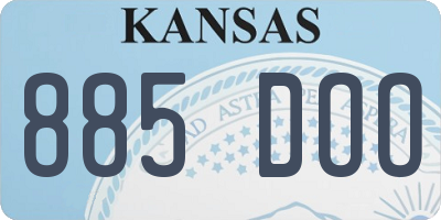 KS license plate 885DOO
