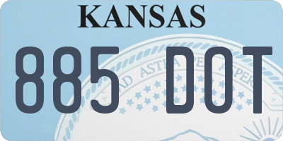 KS license plate 885DOT