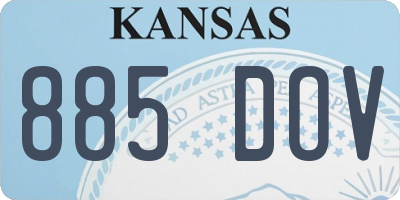 KS license plate 885DOV