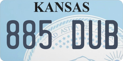 KS license plate 885DUB