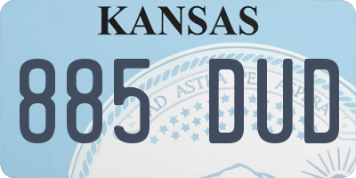KS license plate 885DUD