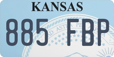 KS license plate 885FBP