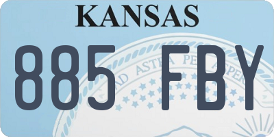 KS license plate 885FBY