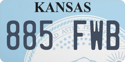KS license plate 885FWB