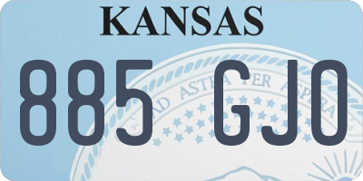 KS license plate 885GJO