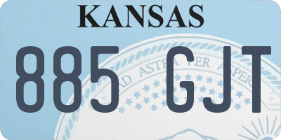 KS license plate 885GJT