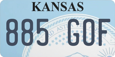KS license plate 885GOF